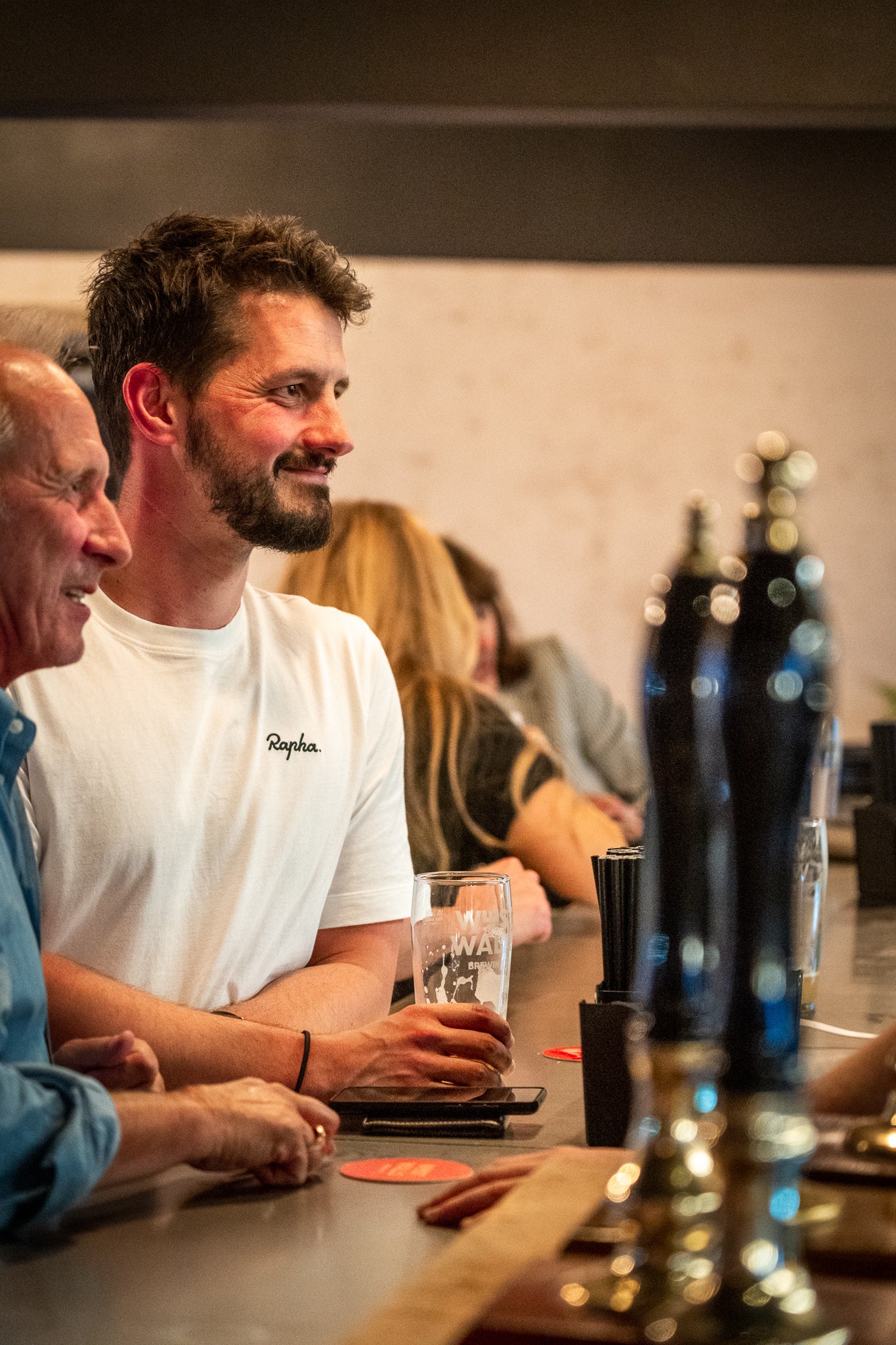 people enjoying real ale cask beer in Carlisle brewery