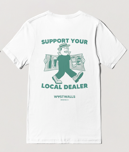 West Walls Brewing Co. | Support Your Local Dealer White T-Shirt